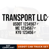 transport company name usdot mc kyu decal sticker