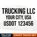 trucking company name, location & usdot number decal sticker