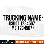 trucking name usdot mc decal sticker