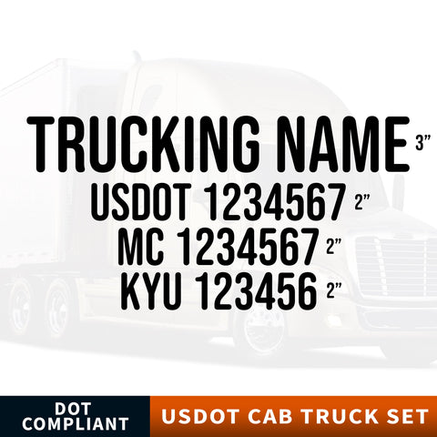 trucking name usdot mc kyu decal sticker