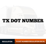 TX DOT Number Sticker Decal