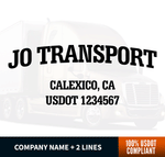 company name location usdot truck decal