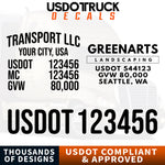 custom usdot truck decals